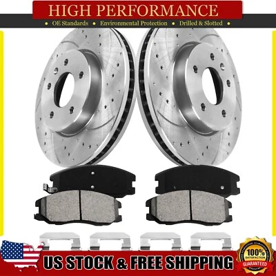 Front Drilled Rotors + Ceramic Brake Pads for 2012-2015 Chevrolet Captiva Sport - Image 1 of 4