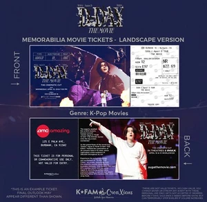 SUGA | Agust D TOUR: D-DAY The Movie - Custom K-Pop Movie Tickets - Picture 1 of 7