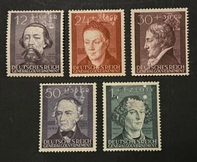 Travelstamps: Germany Poland General Government Stamps Mi 96-100 NB19-NB23 MOGH - Image 1 of 4