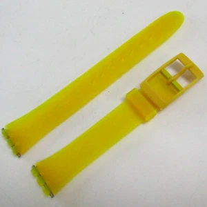 SWATCH Watch 12mm Strap Replacement Band Clear Yellow Generic For Ladies Swatch - Picture 1 of 3