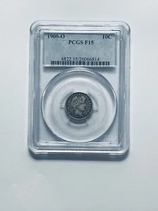 1900-O Barber Dime PCGS F15 - Picture 1 of 12
