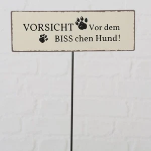 Metall Gartenstab Vorsicht vor dem BISS chen Hund  100 cm  - Bild 1 von 1