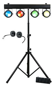 Eliminator Dotz Tpar Sys Plus COB LED Wash Lights+Controller+Stand+Home Speakers - Picture 1 of 12