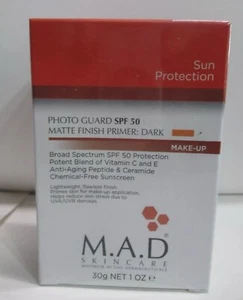 M.A.D skincare photo guard SPF 50 matte finish primer DARK 30g/1 oz NEW - Picture 1 of 1