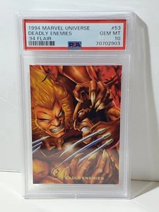 1994 Flair Marvel Universe #53 Deadly Enemies Wolverine Sabretooth Graded PSA 10 - Picture 1 of 3
