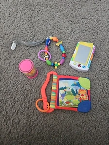 Baby Toys Lot Of 4 Includes Baby Goal, Bright Starts, Infantino Brands Pre-owned - Picture 1 of 8