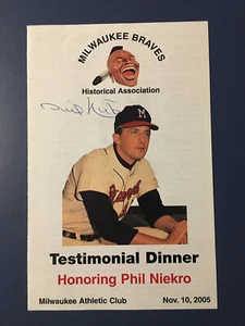 Phil Niekro Autograph Milwaukee Braves Historical Association Program 2005 - Picture 1 of 3