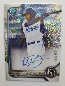 2022 Bowman Chrome Rookie Auto Speckle Wilmin Candelario /299 - Royals