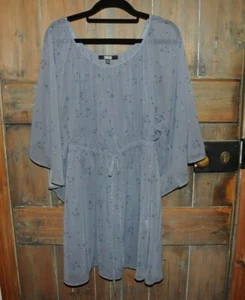 Asos floaty cold shoulder open sleeves boho chiffon dress tunic elegant 10 - Picture 1 of 7