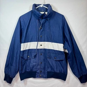 Chaqueta Ligera Nautica De Colección Cremallera Completa Abotonada Rayas Para Hombre Talla Mediana - Imagen 1 de 10