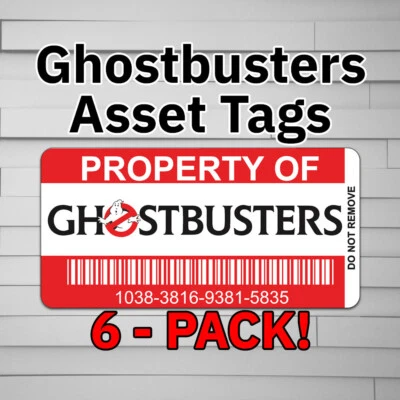 Ghostbusters Asset Tags (Vinyl Decal Sticker, Car laptop window tumbler water bo - Image 1 of 4