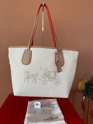 Coach Jacquard Tote Light Khaki Beige New With Tag $ 245.00 - Image 1 of 4
