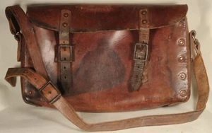 Valigetta vintage in pelle custodia per laptop borsa folio rame rivettata ottime condizioni - Foto 1 di 14