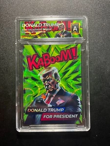 President Donald J. Trump Kaboom Green  Atomic Refractor Card - Picture 1 of 2