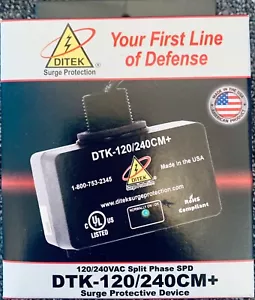 DITEK DTK-120/240CM+ Plus Surge Protector Arrestor Suppressor 120/240VAC Heat AC - Picture 1 of 5
