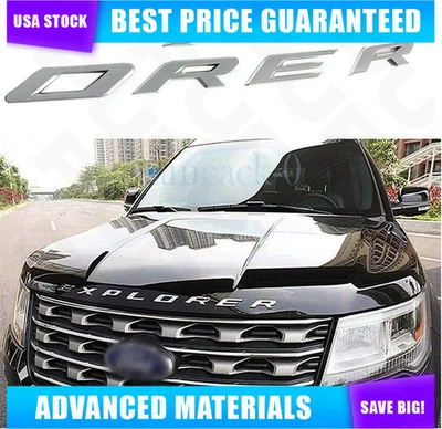 3D Chrome Silver Front Hood Letters Emblem Fit For Explorer 2011-2018 Nameplates - Изображение 1 из 4