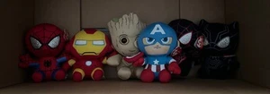Ty Marvel Avenger Lot Iron Man Hulk Captain America Black pan Spidermen Groot - Picture 1 of 1