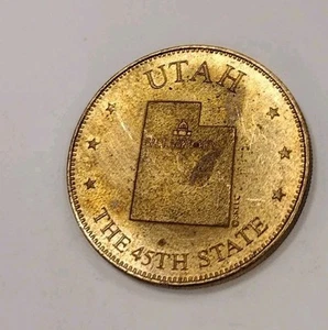 Bronze States of the Union 1969 Shell Oil Game Token Coin - Utah - Imagen 1 de 4