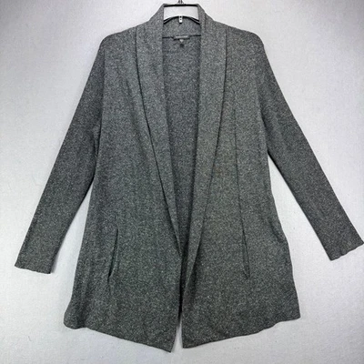Cárdigan clásico Eileen Fisher suéter para mujer L gris/negro 100 % seda frente abierto Foto 1 de 4