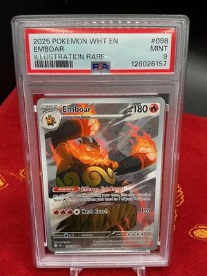 Emboar - 098/086 Illustration Rare Pokemon White Flare PSA 9 - Image 1 of 3