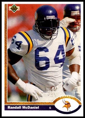 1991 Randall McDaniel Upper Deck Football #421 Vikings - Image 1 of 2