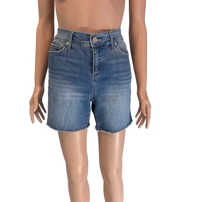 Code Bleu Chelsea Women’s Denim Shorts Size 4 Blue High Rise Frayed Hem Jean - Image 1 of 4