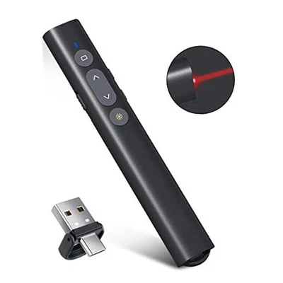 USB-A/USB-C Presentation Clicker for PowerPoint Presentations Red Light - image 1 of 4