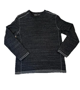 BKE Men’s Long Sleeve Thermal Shirt Large Black Gray Contrast Stitch Casual - Picture 1 of 7