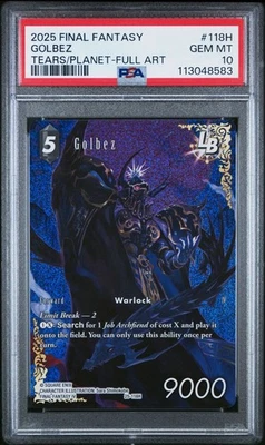 2025 FINAL FANTASY TCG TEARS OF THE PLANET 118H GOLBEZ FULL ART PSA 10 Gem Mint - Image 1 of 2