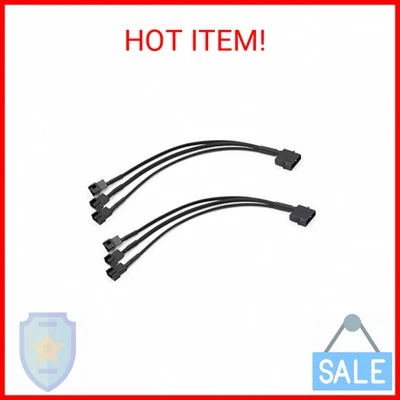 2 Pack Molex to 3 Pin or 4 Pin Fan Adapter Computer PC Case Fan Power Splitter C - Image 1 of 2