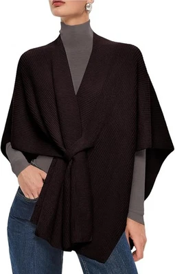 Mujeres Cruzado Frontal Chal Envolturas Grueso Invierno Cálido Tejido Viaje Poncho Capa Nuevo Foto 1 de 4