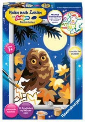 Malen nach Zahlen CreArt - Eule im Mondschein  - Bild 1 von 4