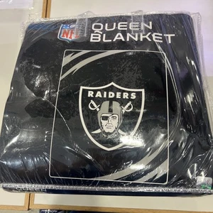 Queen Size Nfl, Oakland Raiders, Throw Blanket, High-Quality New ￼￼ - Picture 1 of 4