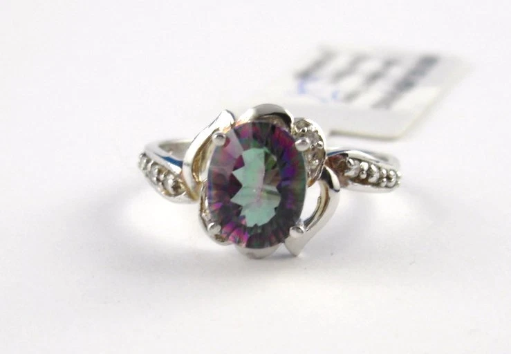 MISTICISMO TOPAZIO ANELLO OVALE LEVIGATA 1,25 -1, 89 CT ARGENTO 925 diverse - Immagine 1 di 3