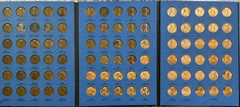 1941-75 Complete Wheat/Memorial Set in NOS Whitman Folder Cover