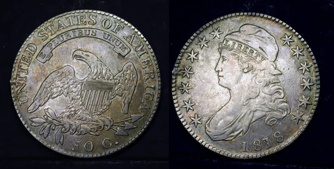 USA 1818 Capped Bust Half Dollar 50 cents, about uNC details Cover