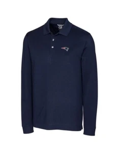 New England Patriots Cutter & Buck Big & Tall Long Sleeve Polo Navy Sz 5XL  New - Picture 1 of 6