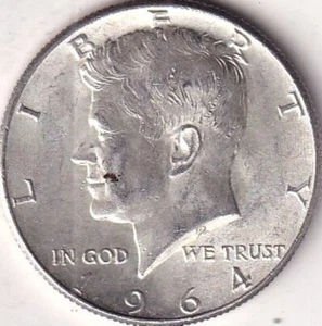 1964 SILVER Kennedy Half - BU - #62 - BEAUTIFUL COIN - LUSTER - Picture 1 of 2