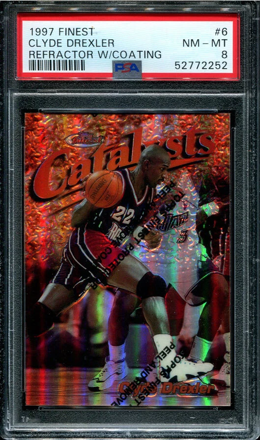 PSA 8 casi nuevo 1997 mejor refractor con revestimiento clyde drexler #6 cohetes B207 como nuevo Foto 1 de 1