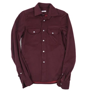 Kiton Burgundy Vicuna and Cashmere Button-Front Shirt Slim XS (fits XXS) NWT - Picture 1 of 10