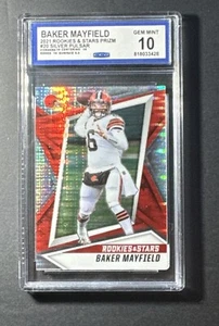 BAKER MAYFIELD 2021 Panini Rookies & Stars PRIZM #20 Silver Pulsar  CCG 10 GEMMT - Picture 1 of 2