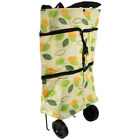  Oxford Cloth Shopping Foldable Bag Rolley on Wheels Laundry Cart with