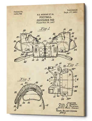 Epic граффити «Футбол наплечная накладка чертеж патент пергамент» жикле холст W - Изображение 1 из 2