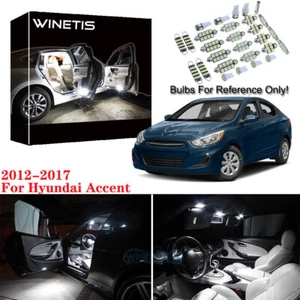 Premium White 6000K LED Interior Package Kit Fit Hyundai Accent 2012-2017 8Pcs - Picture 1 of 12