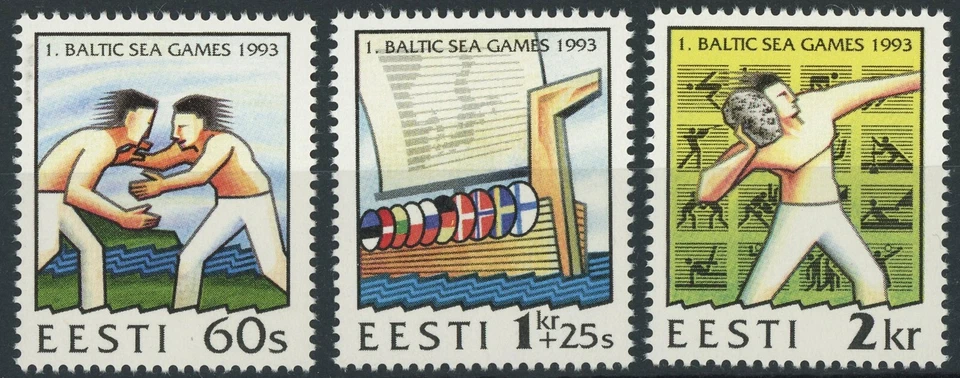 Estonia #241-243 First Baltic Sea Games Europe Postage 1993 Mint NH - Image 1 of 1