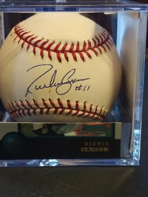 RICHIE SEXSON-Cleveland Indians Signed OML Baseball (JSA COA) W / Display - Image 1 of 4