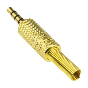 Gold 3,5 mm 4-poliger Stecker Klinkenstecker Lötanschluss für Audio- oder Videokabel zum Selbermachen UK - Bild 1 von 12