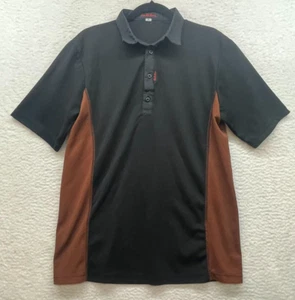 Tim Hortons Shirt Mens Medium Black Brown Uniform Polo Employee Coffee Logo - Picture 1 of 8