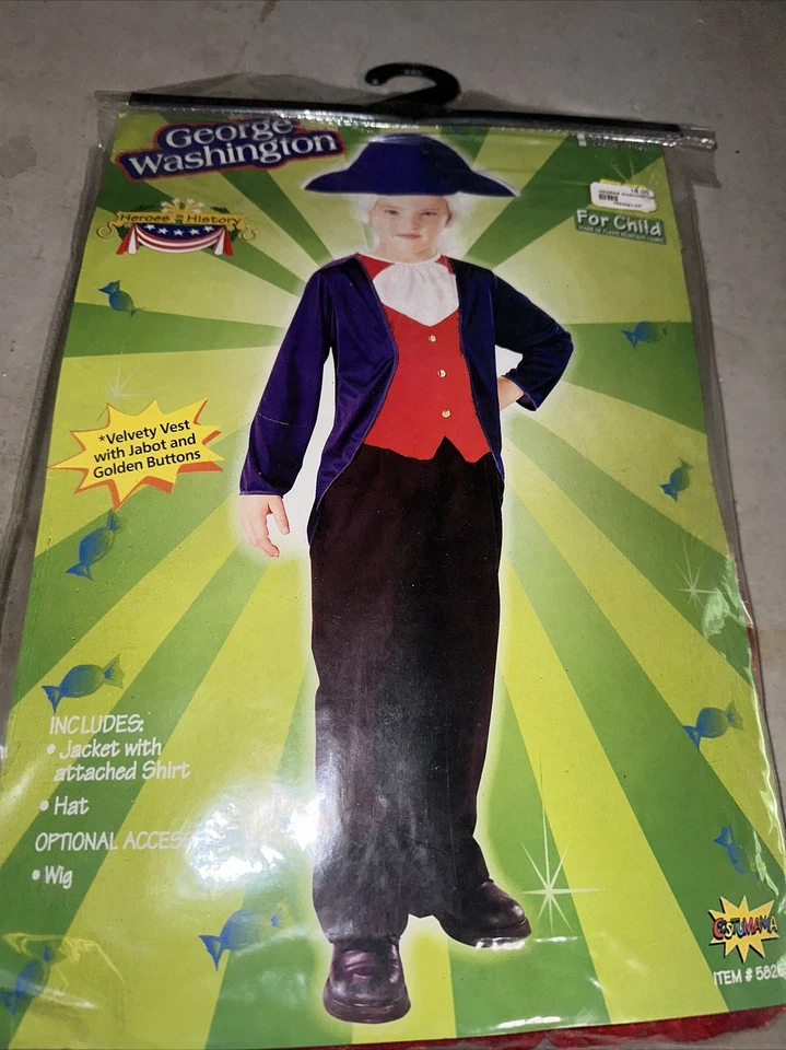George Washington Disfraz Infantil Colonial Terciopelo Chaqueta Pantalones Juvenil Pequeño 4-6 Foto 1 de 1