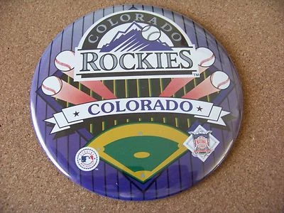 Colorado Rockies large 6" button with tabletop stand for display - Image 1 of 3